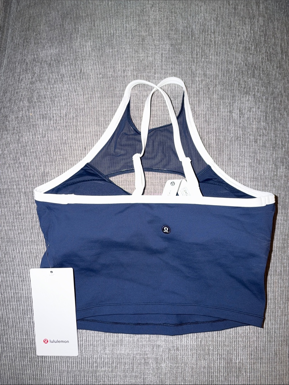 lululemon athletica Navy and White Racerback Sports Bra